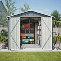AECOJOY 8x12 FT Outdoor Metal Storage Shed with Additional Side Door, Large Tool Shed with 2 Lockable Doors