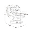 Velvet Swivel Accent Chair with Ottoman, Modern Chaise Lounge Chair with Metal Frame and Footstool, Comfy Armchair Reading Chair