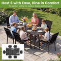 Tangkula 66" x 33" Metal Patio Dining Table for 6
