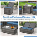 AECOJOY 7 PCS Outdoor Patio Furniture Sets with 2 Storage Boxes, Dark Blue