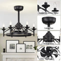 Maxax Candlestick Ceiling Fan with Light, 21" White Vintage Ceiling Fan with Remote Control, 6 Speeds Reversible Timing Ceiling Fan
