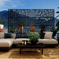 Accreate Decorative Wrought Privacy Screen - Easy Snap - Together Room Divider for Indoor/Outdoor Use, Breathable Wind - Resistant Partition with Anti - Tip Base (6x3.8ft)