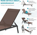 AECOJOY Patio Lounge Chairs, Outdoor Chaise Lounge with Wheels, Brown, 2PCS