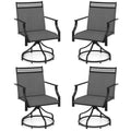 Outdoor Swivel Dining Chairs Set of 2/4 with Quick-Drying Fabric & Metal Frame, All-Weather Patio Chairs for Backyard Porch Lawn Garden