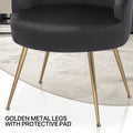 Monibloom Velvet Accent Chair, Modern Upholstered Single Sofa Side Chair, Comfy Barrel Club Living Room Armchair with Golden Metal Legs