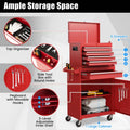 2 - in - 1 Rolling Tool Chest, 5-Drawer Tool Storage Cabinet with Wheels, Adjustable Shelf, Tool Box Organizer for Garage Warehouse Workshop