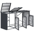 AECOJOY 73 Cu.Ft Outdoor Trash Can Storage Shed for 3 Garbage Cans