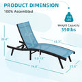 AECOJOY Outdoor Chaise Lounge, All Weather Pool Lounge Chairs Ergonomic Design (Blue, 1 PCs)