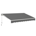 AECOJOY 8.2'×6.5' Manual Retractable Awning Sun Shade, Patio Awning Canopy