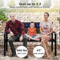 Tangkula 50" Metal Patio Park Bench