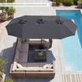 Tangkula 13 Ft Solar Patio Umbrella 36 LED Lights Crank Handle 12 Sturdy Ribs