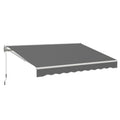AECOJOY 10'×8' Manual Retractable Awning Sun Shade, Patio Awning Canopy