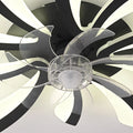 Garwarm Dimmable Ceiling Fan with Light and Remote Control, 27" Small Flush Mounted Ceiling Fan