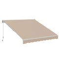 AECOJOY 10'×8' Manual Retractable Awning Sun Shade, Patio Awning Canopy