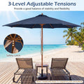 Tangkula 9 FT Patio Umbrella | Outdoor Table Market Umbrella with 8 Wooden Ribs