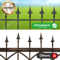 Amagabeli GARDEN & HOME Decorative Garden Fence GFP008 27inx10ft Outdoor Coated Rustproof Metal Garden Fencing Panel Animal Barrier Iron Folding Edge Wire Border Fence Ornamental for Patio Landscape