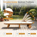 Tangkula Folding Lounge Chairs Outdoor Set of 1/2 Patio Eucalyptus Wood Chaise Lounge