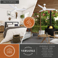 Vaxcel Curtiss Satin Brass Mid - Century Modern MCM Wood Propeller Ceiling Fan with LED Light Kit and Remote