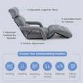 6 - Position Adjustable Floor Sofa Bed, Folding Lazy Sofa Chaise Lounger Recliner with Armrests & Footrests for Living Room, Bedroom & Gaming