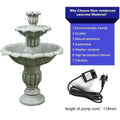 48�?h Outdoor Floor Water Fountain, 3 - Tiers Concrete Water Fountain with Submersible Electric Pump - Garden Cascading Waterfall for Yard Patio Lawn Home Decor