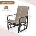 Tangkula Outdoor Glider Chairs Set of 2/4 with High Backrest Breathable Mesh Fabric and Metal Frame