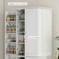 Spaco 17-Tier Kitchen Small Pantry Cabinet with 2 Doors and 6 Adjustable Shelves, Cabinet Pantry, Freestanding 5-Tier Shelving Pantries