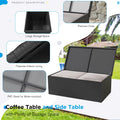 AECOJOY 7 PCS Outdoor Patio Furniture Sets with 2 Storage Boxes, Black & Grey