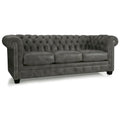 Hancock Tufted Top Grain Italian Leather Chesterfield Sofa - Dimensions: 31" H x 86" W x 40" D