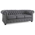 Hancock Tufted Top Grain Italian Leather Chesterfield Sofa - Dimensions: 31" H x 86" W x 40" D