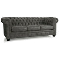 Hancock Tufted Top Grain Italian Leather Chesterfield Sofa - Dimensions: 31" H x 86" W x 40" D