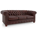 Hancock Tufted Top Grain Italian Leather Chesterfield Sofa - Dimensions: 31" H x 86" W x 40" D