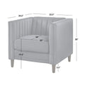 Lifestorey Paxton Tuxedo Chair with Channel Stitch Design