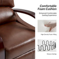 Set of 2 Alex Mid - Century Modern Genuine Leather Manual Recliners with Curved Wooden Arms