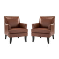 Nileus Set of 2 Modern Classic Polyester Accent Chairs with Solid Wood Legs by HULALA HOME