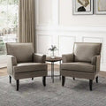 Nileus Set of 2 Modern Classic Polyester Accent Chairs with Solid Wood Legs by HULALA HOME