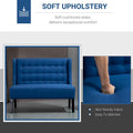 HOMCOM Armless Double Sofa Loveseat - Tufted Linen Upholstery Couch with Wooden Legs for Living Room - 28.75 x 43.25 x 36.5 inches