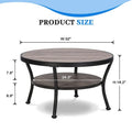 Myhozm Industrial Round Metal Coffee Table with Shelf – Perfect for Living Room, Home Office, and Bedroom