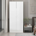 Freestanding 2 - Door Bedroom Armoire with Hanging Rod