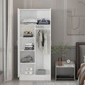 Freestanding 2 - Door Bedroom Armoire with Hanging Rod