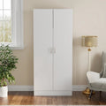 Freestanding 2 - Door Bedroom Armoire with Hanging Rod