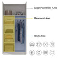 Freestanding 2 - Door Bedroom Armoire with Hanging Rod