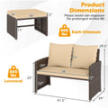 Tangkula 3 Pieces Patio PE Wicker Furniture Set with Cushions