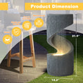 Magic Union Outdoor S - Shaped Water Fountain, Spiral Waterfall Indoor Fountain Outside Garden Decor with LED Lights & Pump, Curved Patio Resin Fountains for Yard, Deck, Porch and Home Decorations