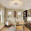 Garwarm Dimmable Ceiling Fan with Light and Remote Control, 27" Small Flush Mounted Ceiling Fan