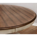 Roundhill Furniture 5-Piece Dining Set: Round Weathered Oak Table with 4 Chairs