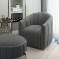 SEYNAR Modern Velvet Tufted Swivel Club Chair and Ottoman Set