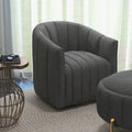 SEYNAR Modern Velvet Tufted Swivel Club Chair and Ottoman Set