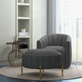 SEYNAR Modern Velvet Tufted Swivel Club Chair and Ottoman Set