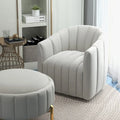 SEYNAR Modern Velvet Tufted Swivel Club Chair and Ottoman Set