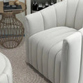 SEYNAR Modern Velvet Tufted Swivel Club Chair and Ottoman Set
